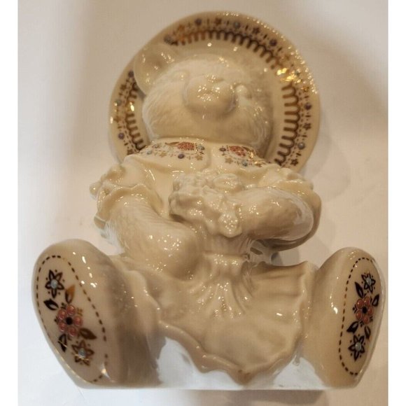 Lenox Girl Teddy Bear Artisan Event China Jewel with Bonnet EXTREMELY RARE 1990s - Picture 6 of 7